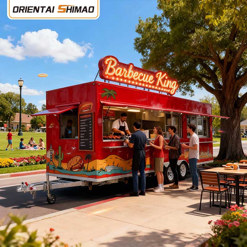 Wózek do kawy Mobilna przyczepa do kawy Zamknięty wózek elektryczny Restauracja Catering Przyczepa do żywności Biznesowa ciężarówka do serwowania żywności