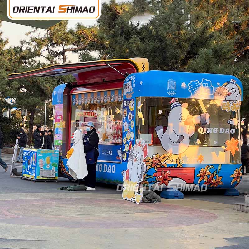 Wózek na żywność na kółkach Składany wózek na żywność Catering Street Food Trailer Food Truck