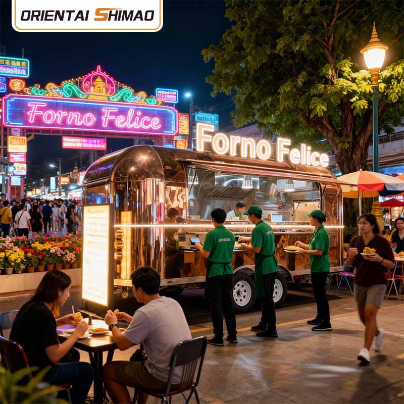 Sprzęt do pojazdów gastronomicznych Komercyjny sprzęt kuchenny Catering Mobilna przyczepa do żywności Food Truck