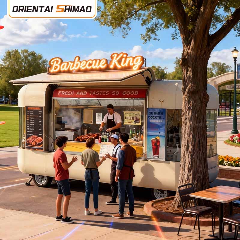 Wózek z hot dogami Stoisko z hotdogami Fast Food Catering Przyczepa z jedzeniem ulicznym Komercyjna ciężarówka z żywnością