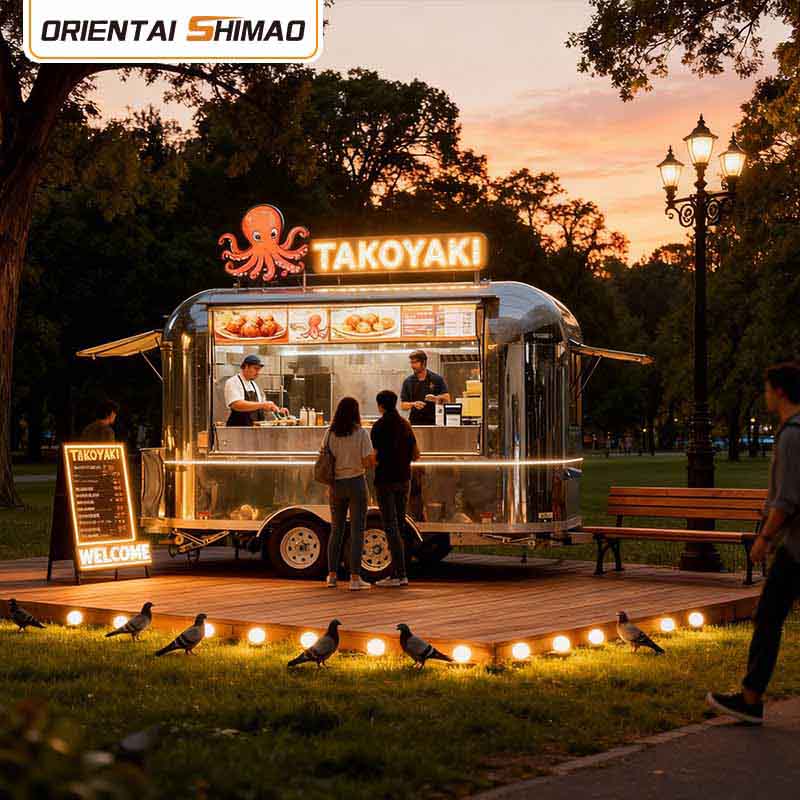 Przyczepa do lodów Street Food Mobilny catering Przyczepa do jedzenia Food Truck