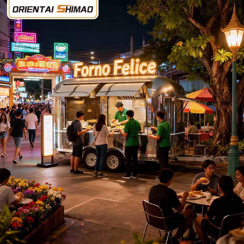 Mobilny sklep Ciężarówka do transportu kwiatów Uliczna żywność Catering Przyczepa do żywności Ciężarówka do serwowania żywności