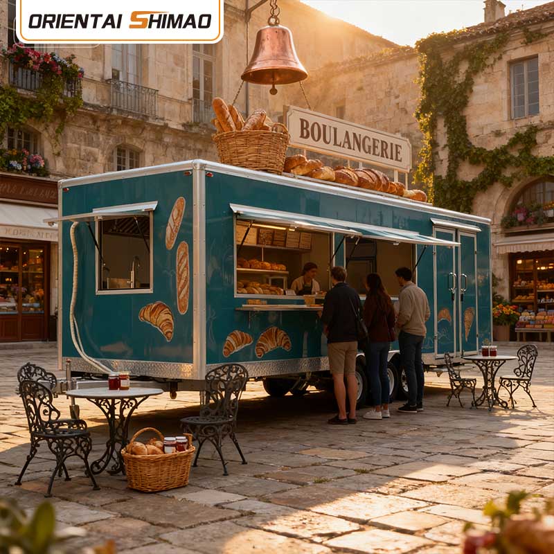 Kwadratowa mobilna przyczepa kuchenna